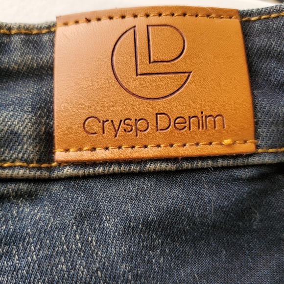 Crysp Denim Jeans Mens 38 Blue Distressed Slim Fit Ripped Stretch Designer Pants - Picture 9 of 16